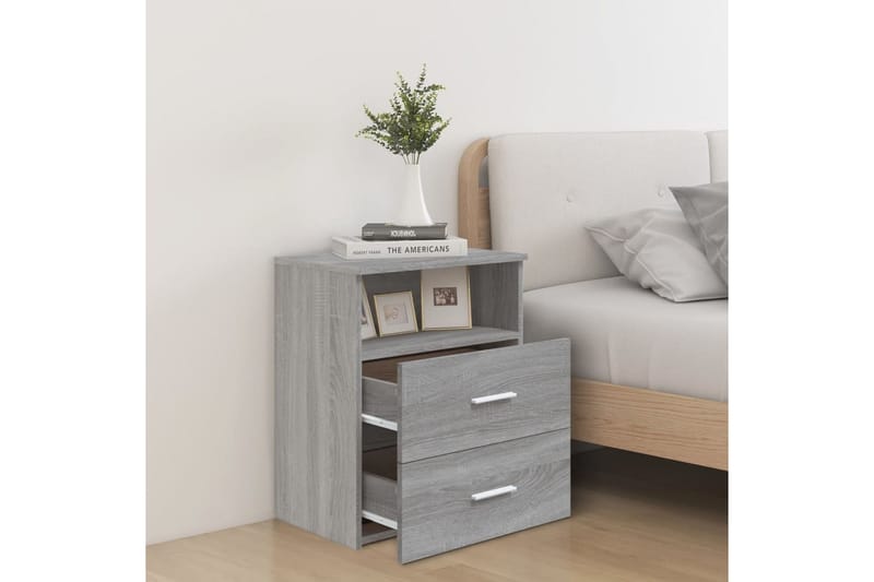 beBasic Nattbord grå sonoma 50x32x60 cm - GrÃ¥ - Møbler - Bord - Avlastningsbord - Sengebord & nattbord