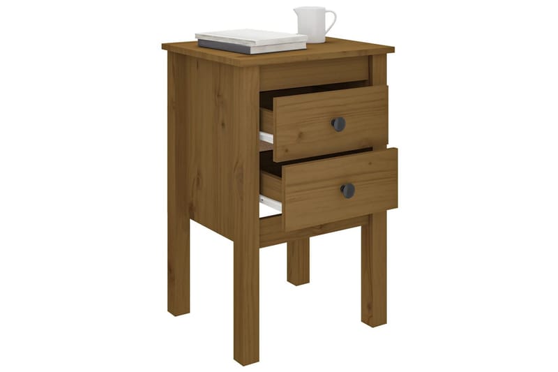 beBasic Nattbord honningbrun 40x35x61,5 cm heltre furu - Brun - Møbler - Bord - Avlastningsbord - Sengebord & nattbord