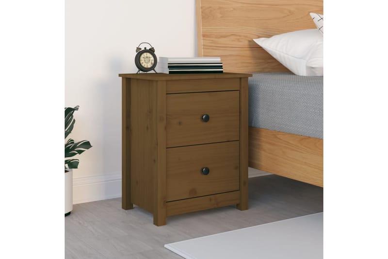 beBasic Nattbord honningbrun 50x35x61,5 cm heltre furu - Brun - Møbler - Bord - Avlastningsbord - Sengebord & nattbord