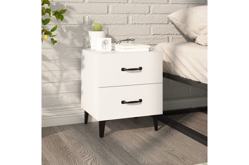 beBasic Nattbord hvit 40x35x47,5 cm - Hvit - Møbler - Bord - Avlastningsbord - Sengebord & nattbord