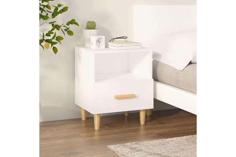 beBasic Nattbord hvit 40x35x47 cm - Hvit - Møbler - Bord - Avlastningsbord - Sengebord & nattbord