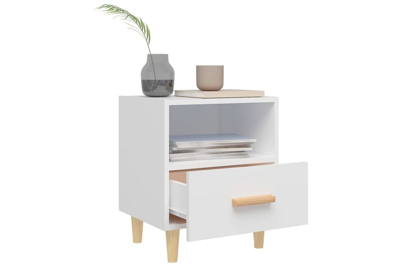 beBasic Nattbord hvit 40x35x47 cm - Hvit - Møbler - Bord - Avlastningsbord - Sengebord & nattbord
