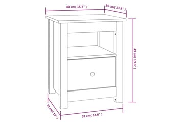 beBasic Nattbord hvit 40x35x49 heltre furu - Hvit - Møbler - Bord - Avlastningsbord - Sengebord & nattbord