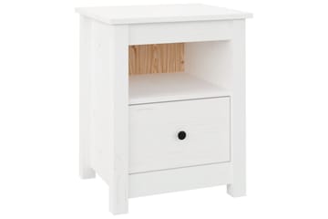 beBasic Nattbord hvit 40x35x49 heltre furu - Hvit - Møbler - Bord - Avlastningsbord - Sengebord & nattbord