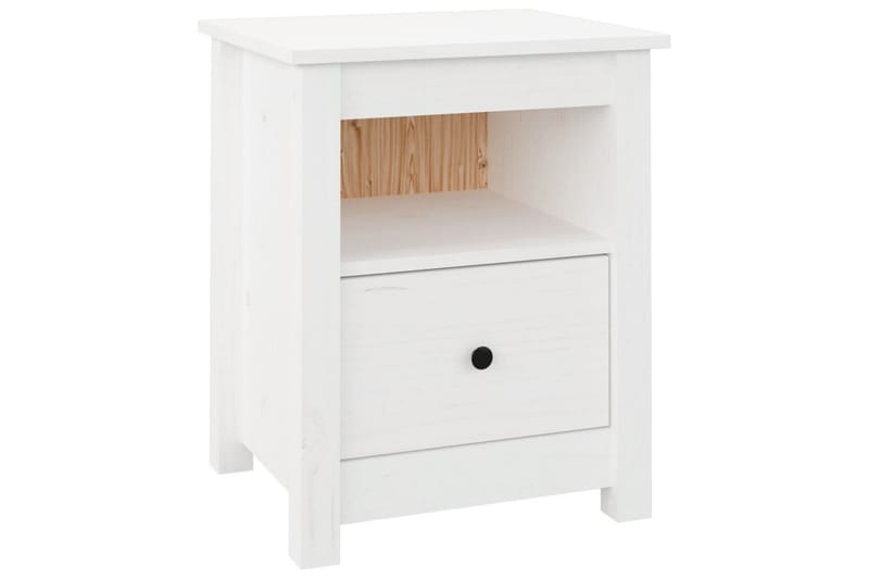 beBasic Nattbord hvit 40x35x49 heltre furu - Hvit - Møbler - Bord - Avlastningsbord - Sengebord & nattbord