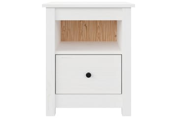 beBasic Nattbord hvit 40x35x49 heltre furu - Hvit - Møbler - Bord - Avlastningsbord - Sengebord & nattbord