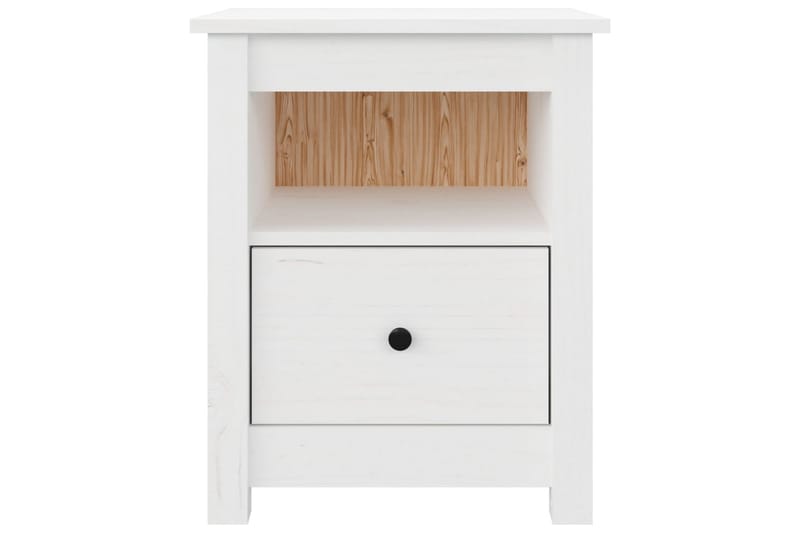 beBasic Nattbord hvit 40x35x49 heltre furu - Hvit - Møbler - Bord - Avlastningsbord - Sengebord & nattbord