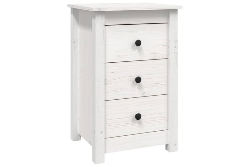 beBasic Nattbord hvit 40x35x61,5 heltre furu - Hvit - Møbler - Bord - Avlastningsbord - Sengebord & nattbord