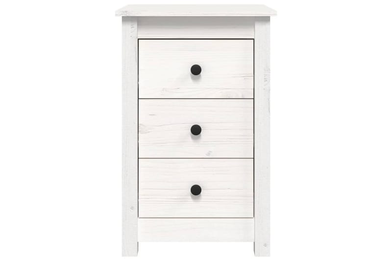 beBasic Nattbord hvit 40x35x61,5 heltre furu - Hvit - Møbler - Bord - Avlastningsbord - Sengebord & nattbord