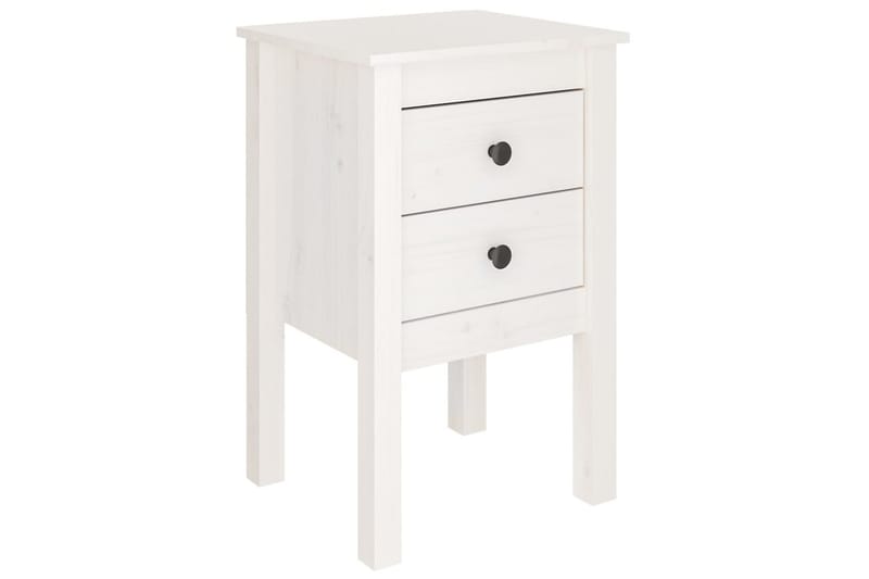 beBasic Nattbord hvit 40x35x61,5 heltre furu - Hvit - Møbler - Bord - Avlastningsbord - Sengebord & nattbord
