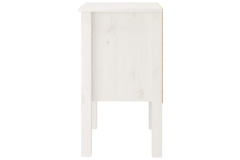 beBasic Nattbord hvit 40x35x61,5 heltre furu - Hvit - Møbler - Bord - Avlastningsbord - Sengebord & nattbord