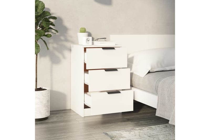 beBasic Nattbord hvit 40x36x65 cm - Hvit - Møbler - Bord - Avlastningsbord - Sengebord & nattbord