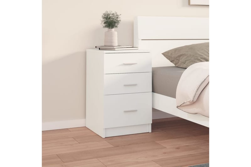 beBasic Nattbord hvit 40x40x63 cm konstruert tre - Hvit - Møbler - Bord - Avlastningsbord - Sengebord & nattbord