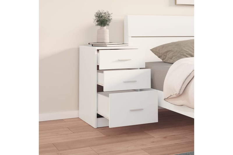 beBasic Nattbord hvit 40x40x63 cm konstruert tre - Hvit - Møbler - Bord - Avlastningsbord - Sengebord & nattbord