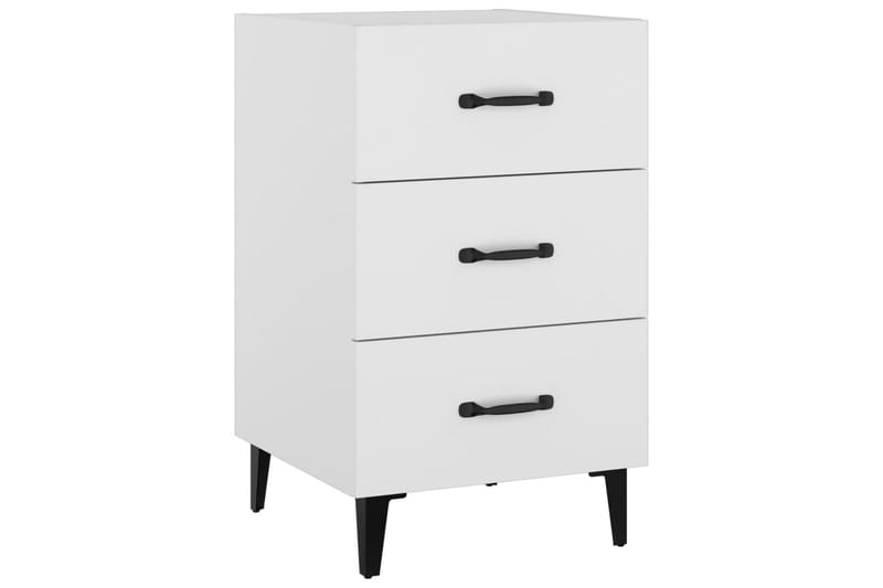 beBasic Nattbord hvit 40x40x66 cm konstruert tre - Hvit - Møbler - Bord - Avlastningsbord - Sengebord & nattbord
