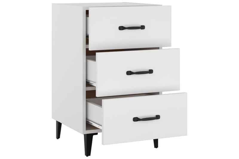 beBasic Nattbord hvit 40x40x66 cm konstruert tre - Hvit - Møbler - Bord - Avlastningsbord - Sengebord & nattbord