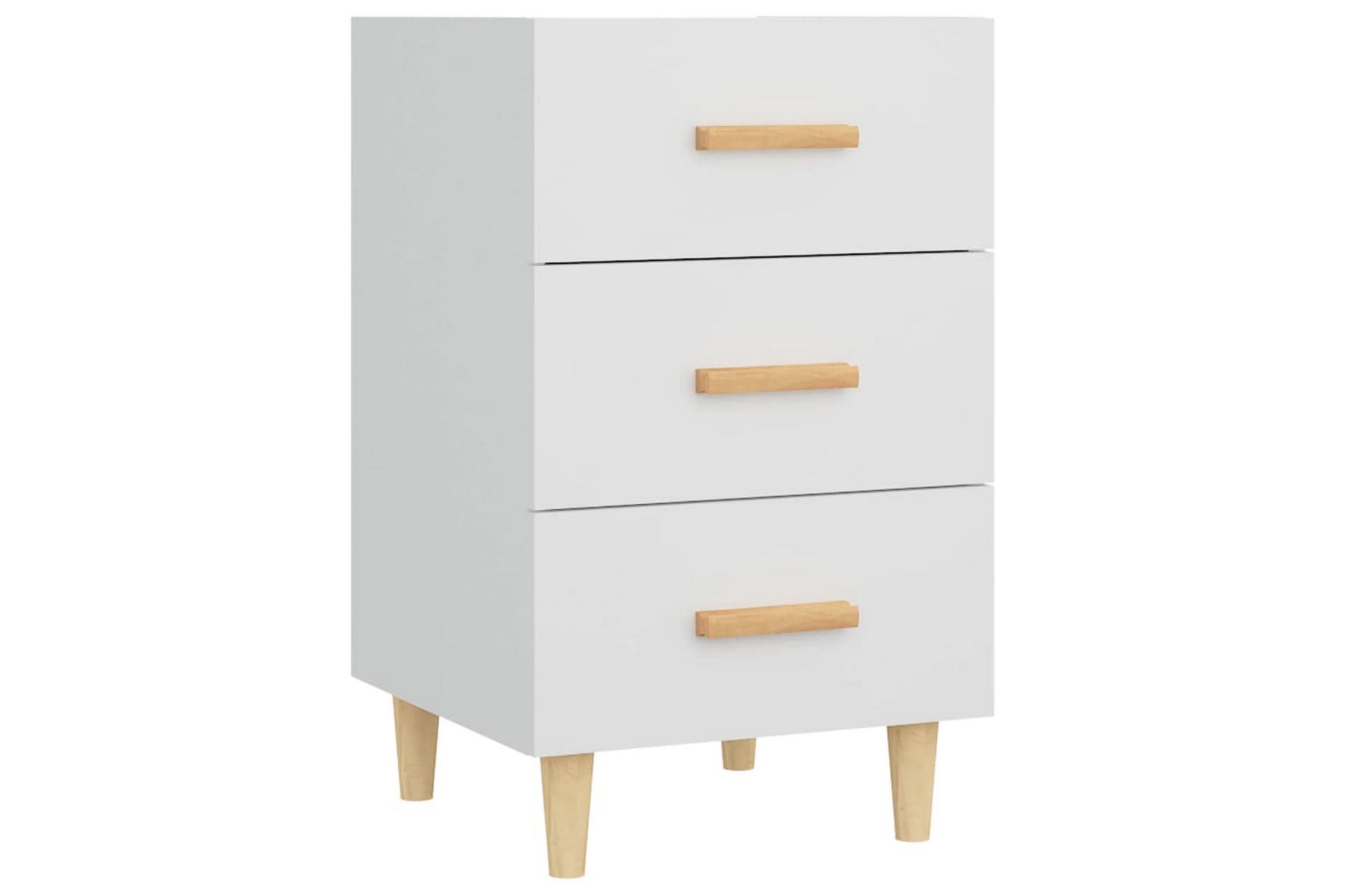 beBasic Nattbord hvit 40x40x66 cm konstruert tre - Hvit - Møbler - Bord - Avlastningsbord - Sengebord & nattbord