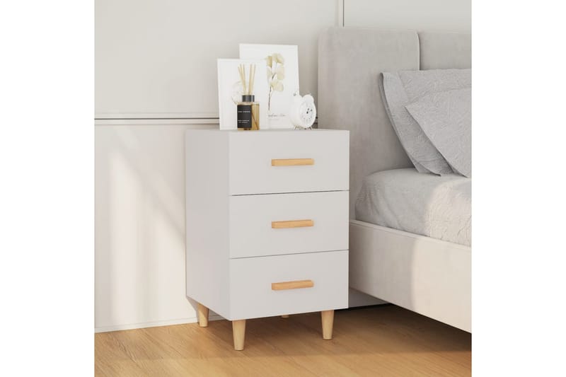 beBasic Nattbord hvit 40x40x66 cm konstruert tre - Hvit - Møbler - Bord - Avlastningsbord - Sengebord & nattbord