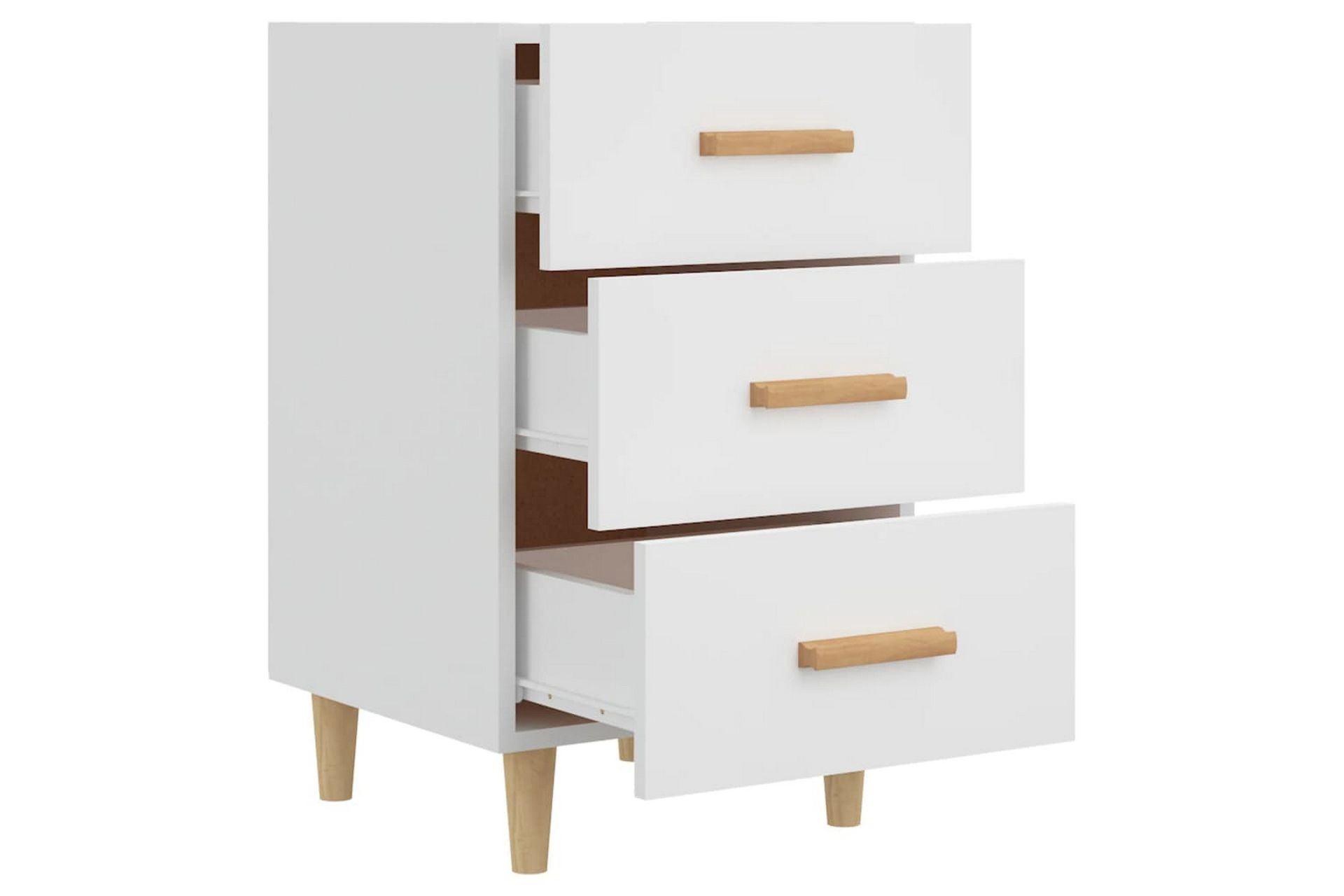 beBasic Nattbord hvit 40x40x66 cm konstruert tre - Hvit - Møbler - Bord - Avlastningsbord - Sengebord & nattbord