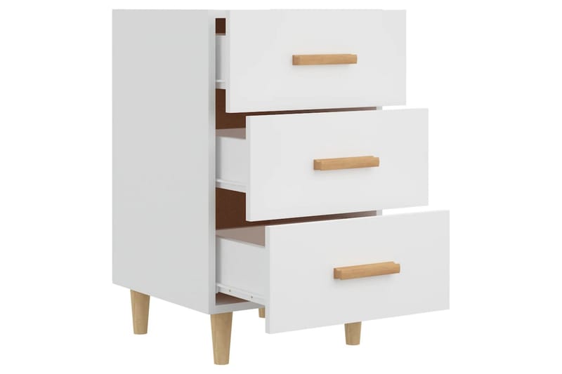 beBasic Nattbord hvit 40x40x66 cm konstruert tre - Hvit - Møbler - Bord - Avlastningsbord - Sengebord & nattbord