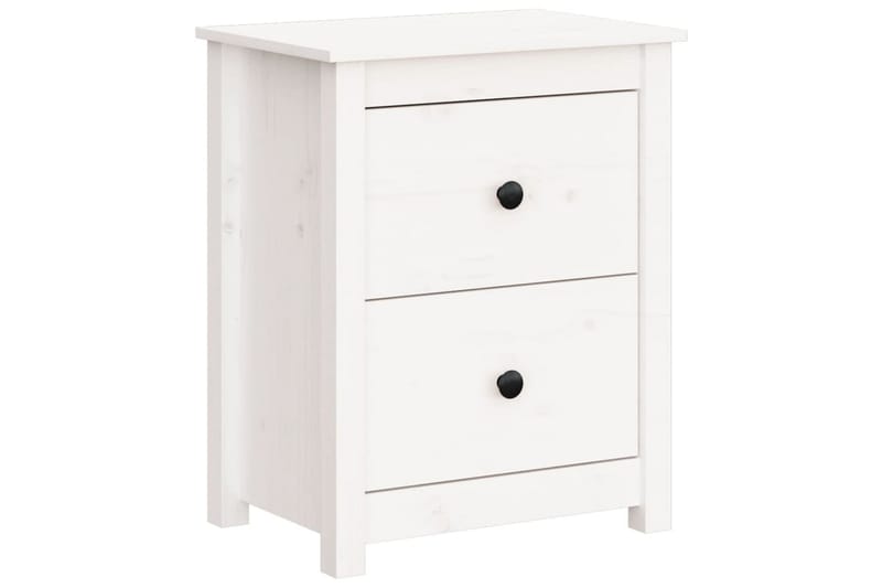 beBasic Nattbord hvit 50x35x61,5 heltre furu - Hvit - Møbler - Bord - Avlastningsbord - Sengebord & nattbord