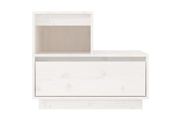 beBasic Nattbord hvit 60x34x51 heltre furu - Hvit - Møbler - Bord - Avlastningsbord - Sengebord & nattbord