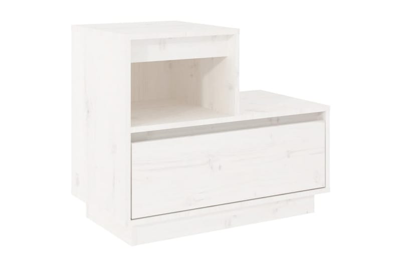 beBasic Nattbord hvit 60x34x51 heltre furu - Hvit - Møbler - Bord - Avlastningsbord - Sengebord & nattbord
