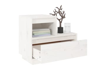 beBasic Nattbord hvit 60x34x51 heltre furu - Hvit - Møbler - Bord - Avlastningsbord - Sengebord & nattbord