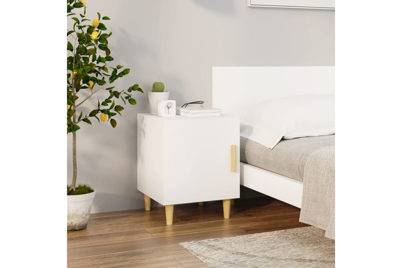 beBasic Nattbord hvit konstruert tre - Hvit - Møbler - Bord - Avlastningsbord - Sengebord & nattbord