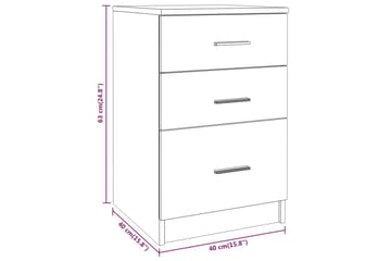 beBasic Nattbord røkt eik 40x40x63 cm konstruert tre - Brun - Møbler - Bord - Avlastningsbord - Sengebord & nattbord