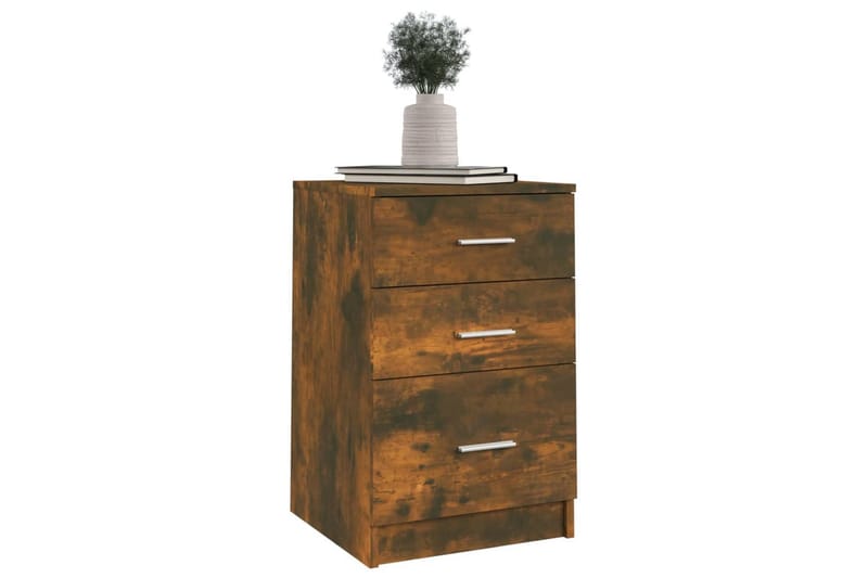 beBasic Nattbord røkt eik 40x40x63 cm konstruert tre - Brun - Møbler - Bord - Avlastningsbord - Sengebord & nattbord