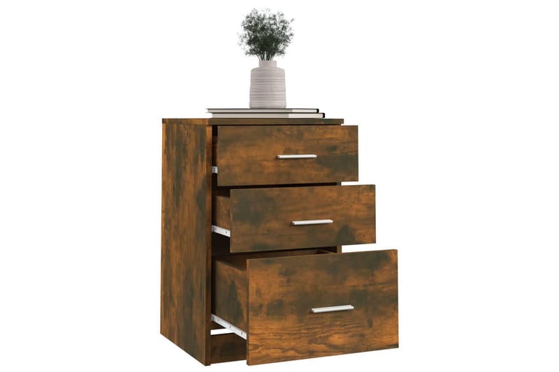 beBasic Nattbord røkt eik 40x40x63 cm konstruert tre - Brun - Møbler - Bord - Avlastningsbord - Sengebord & nattbord