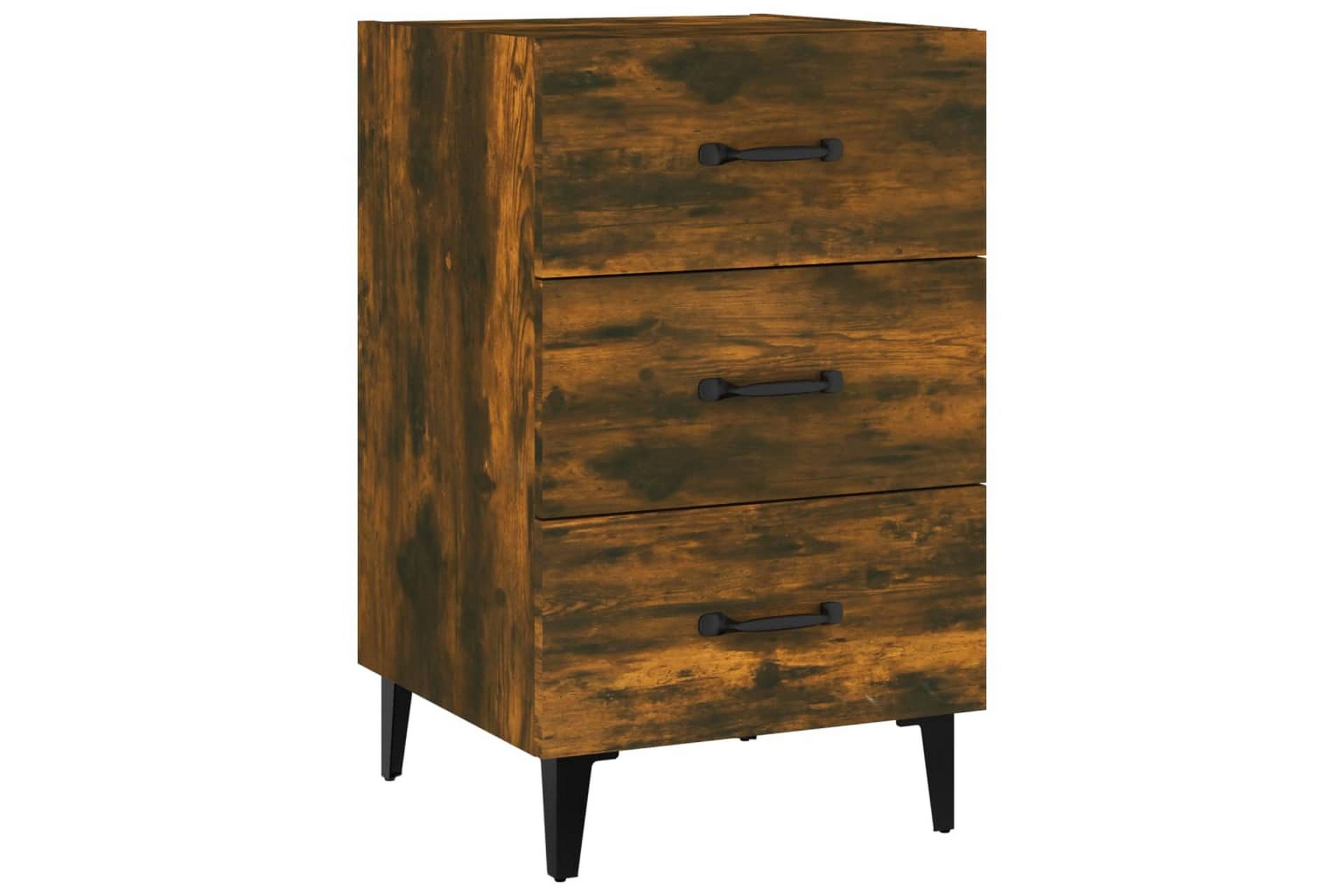 beBasic Nattbord røkt eik 40x40x66 cm konstruert tre - Brun - Møbler - Bord - Avlastningsbord - Sengebord & nattbord