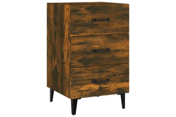 beBasic Nattbord røkt eik 40x40x66 cm konstruert tre - Brun - Møbler - Bord - Avlastningsbord - Sengebord & nattbord