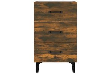 beBasic Nattbord røkt eik 40x40x66 cm konstruert tre - Brun - Møbler - Bord - Avlastningsbord - Sengebord & nattbord