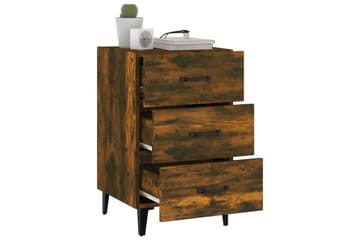 beBasic Nattbord røkt eik 40x40x66 cm konstruert tre - Brun - Møbler - Bord - Avlastningsbord - Sengebord & nattbord