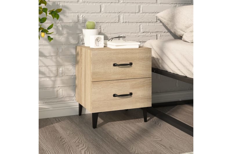 beBasic Nattbord sonoma eik 40x35x47,5 cm - Brun - Møbler - Bord - Avlastningsbord - Sengebord & nattbord