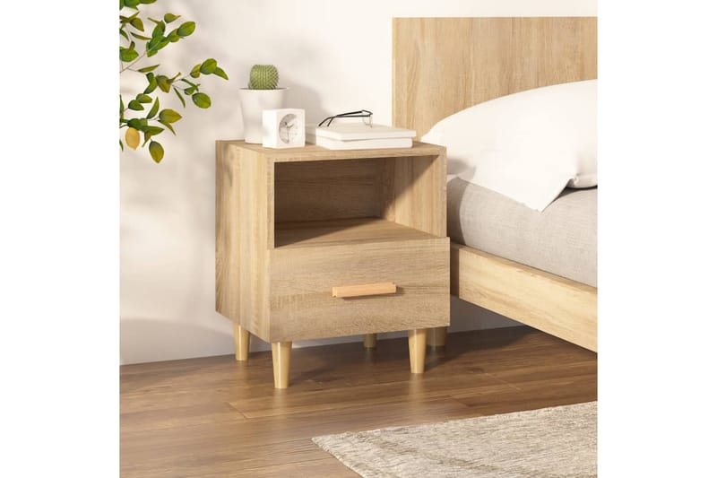 beBasic Nattbord sonoma eik 40x35x47 cm - Brun - Møbler - Bord - Avlastningsbord - Sengebord & nattbord