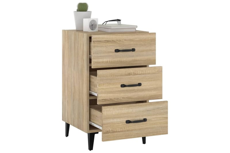 beBasic Nattbord sonoma eik 40x40x66 cm konstruert tre - Brun - Møbler - Bord - Avlastningsbord - Sengebord & nattbord