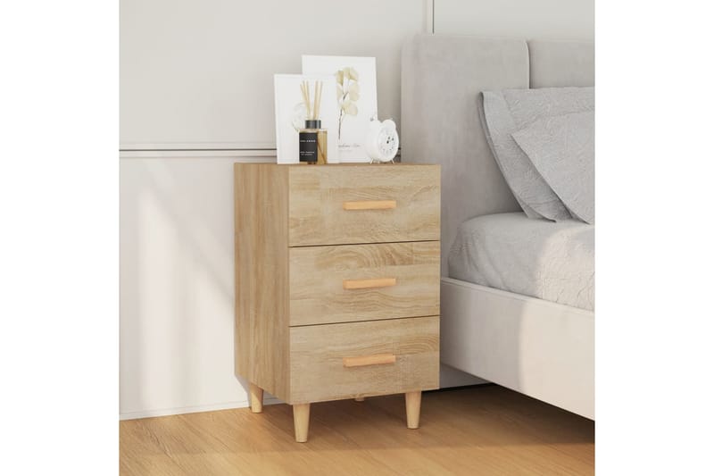 beBasic Nattbord sonoma eik 40x40x66 cm konstruert tre - Brun - Møbler - Bord - Avlastningsbord - Sengebord & nattbord