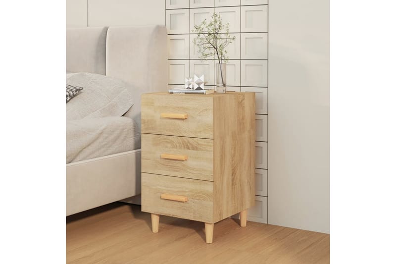 beBasic Nattbord sonoma eik 40x40x66 cm konstruert tre - Brun - Møbler - Bord - Avlastningsbord - Sengebord & nattbord