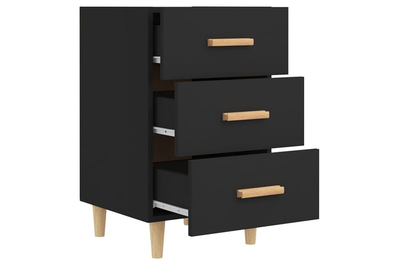 beBasic Nattbord svart 40x40x66 cm konstruert tre - Svart - Møbler - Bord - Avlastningsbord - Sengebord & nattbord