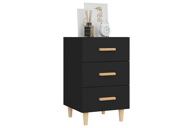 beBasic Nattbord svart 40x40x66 cm konstruert tre - Svart - Møbler - Bord - Avlastningsbord - Sengebord & nattbord
