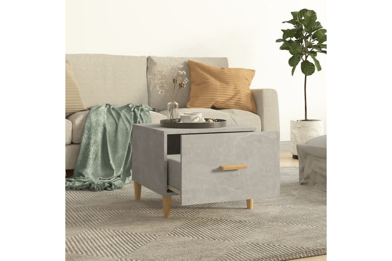 beBasic Salongbord 2 stk betonggrå 50x50x40 cm konstruert tre - GrÃ¥ - Møbler - Bord - Avlastningsbord - Lampebord & sidebord