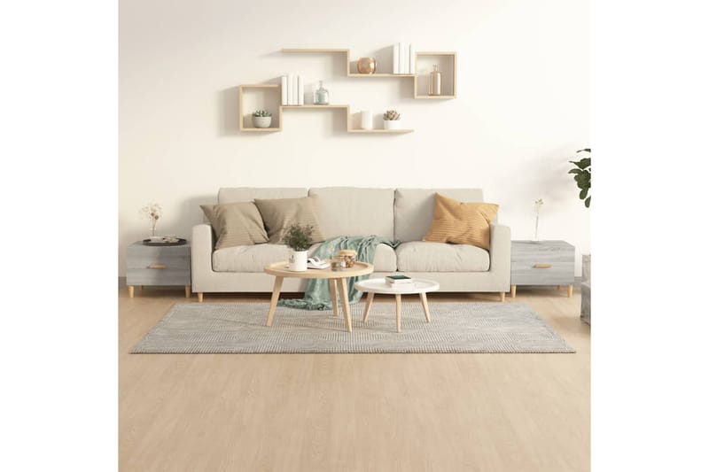 beBasic Salongbord 2 stk grå sonoma 50x50x40 cm konstruert tre - GrÃ¥ - Møbler - Bord - Avlastningsbord - Lampebord & sidebord