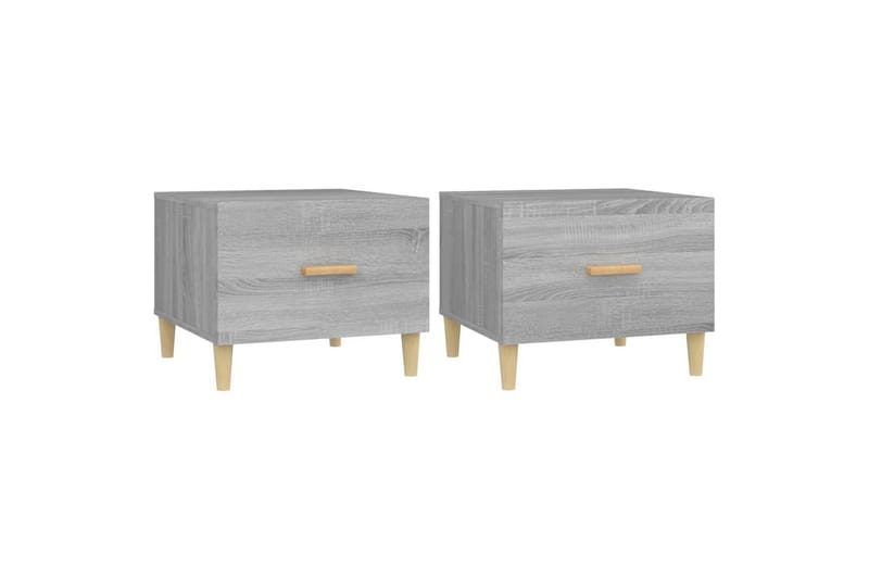 beBasic Salongbord 2 stk grå sonoma 50x50x40 cm konstruert tre - GrÃ¥ - Møbler - Bord - Avlastningsbord - Lampebord & sidebord