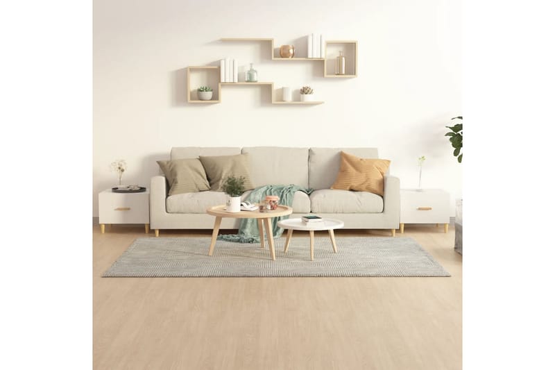 beBasic Salongbord 2 stk høyglans hvit 50x50x40 cm konstruert tre - Hvit - Møbler - Bord - Avlastningsbord - Lampebord & sidebord