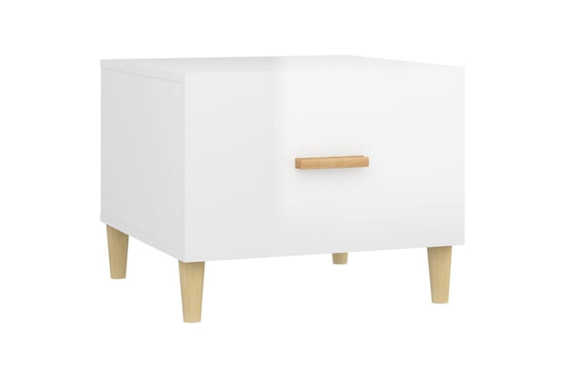 beBasic Salongbord 2 stk høyglans hvit 50x50x40 cm konstruert tre - Hvit - Møbler - Bord - Avlastningsbord - Lampebord & sidebord