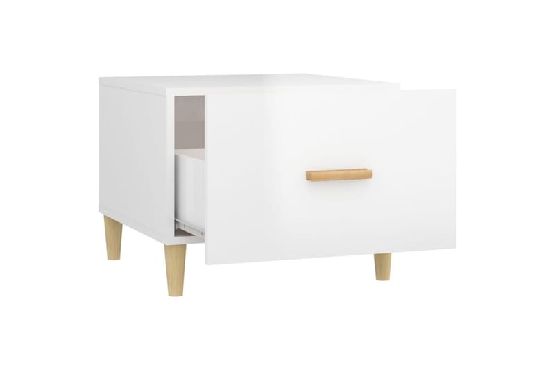 beBasic Salongbord 2 stk høyglans hvit 50x50x40 cm konstruert tre - Hvit - Møbler - Bord - Avlastningsbord - Lampebord & sidebord