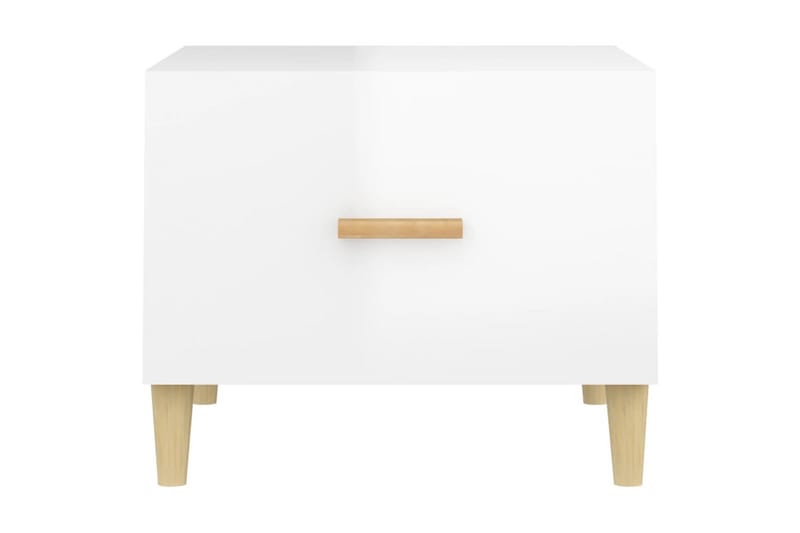 beBasic Salongbord 2 stk høyglans hvit 50x50x40 cm konstruert tre - Hvit - Møbler - Bord - Avlastningsbord - Lampebord & sidebord